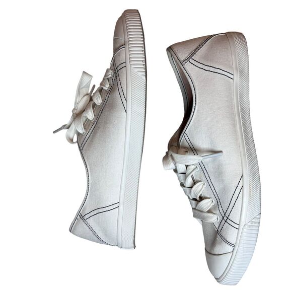 Kate Spade Tomm Canvas Tennis Shoes Sneakers Low White Womens Sz. 9b Preppy - Picture 4 of 10